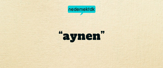 “aynen”