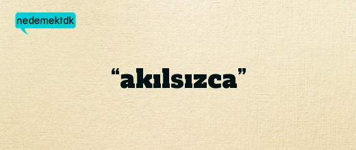 “akılsızca”