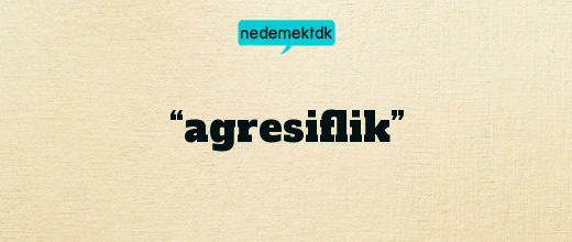 “agresiflik”