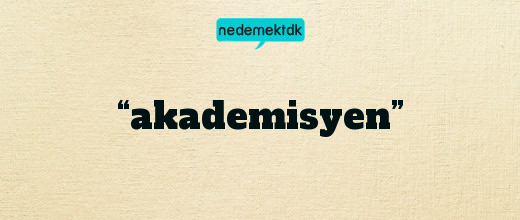 “akademisyen”