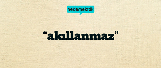 “akıllanmaz”