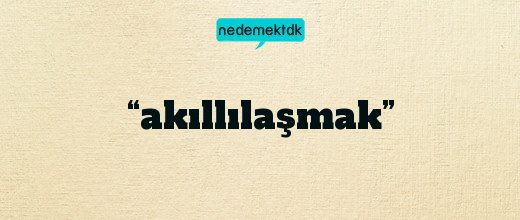 “akıllılaşmak”