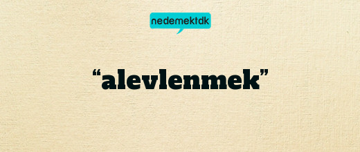 “alevlenmek”