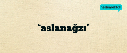 “aslanağzı”