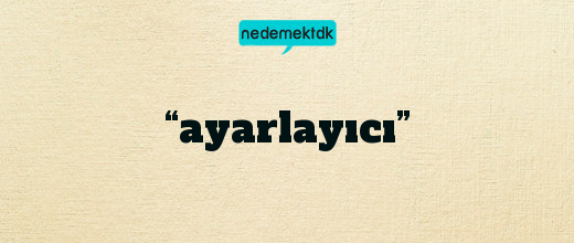 “ayarlayıcı”