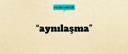 “aynılaşma”