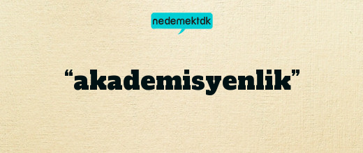 “akademisyenlik”