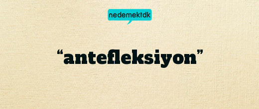 “antefleksiyon”