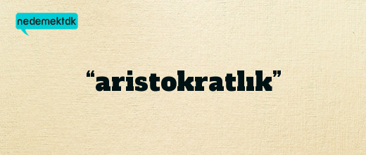 “aristokratlık”