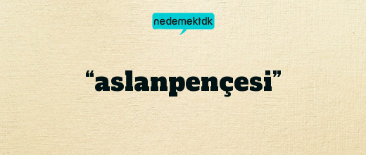 “aslanpençesi”