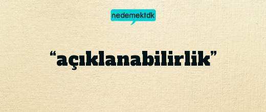 “açıklanabilirlik”