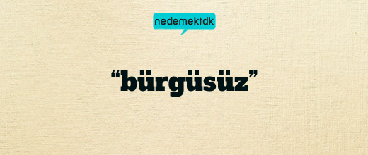 “bürgüsüz”