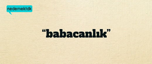 “babacanlık”