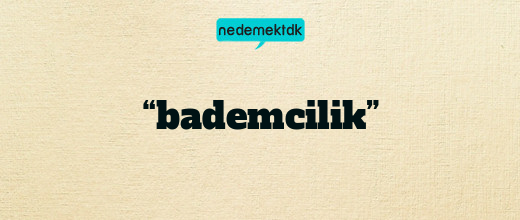 “bademcilik”