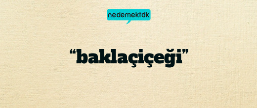 “baklaçiçeği”