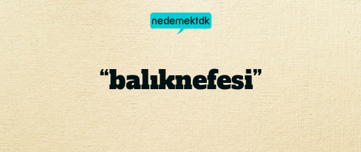 “balıknefesi”