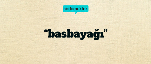 “basbayağı”