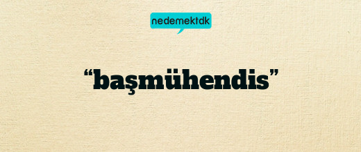 “başmühendis”