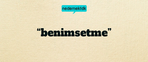 “benimsetme”