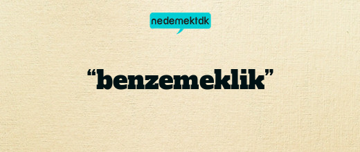 “benzemeklik”