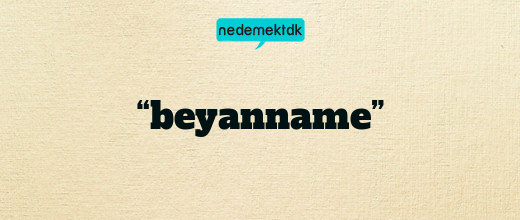 “beyanname”