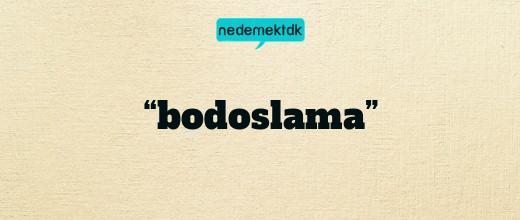 “bodoslama”