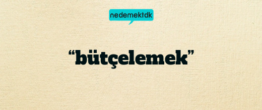 “bütçelemek”