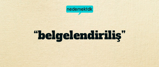 “belgelendiriliş”