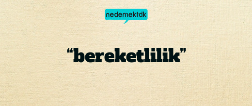 “bereketlilik”