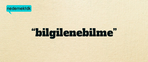 “bilgilenebilme”