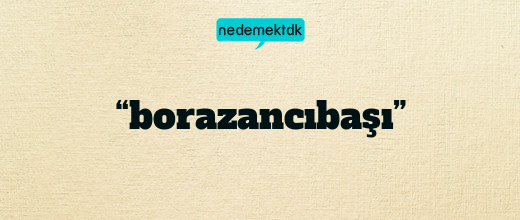 “borazancıbaşı”