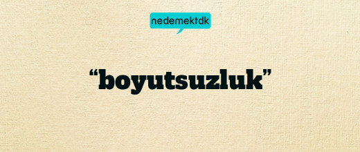 “boyutsuzluk”