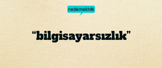 “bilgisayarsızlık”