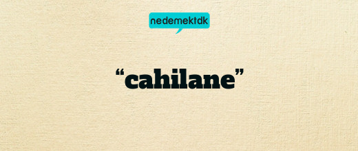 “cahilane”