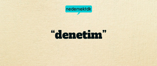 “denetim”