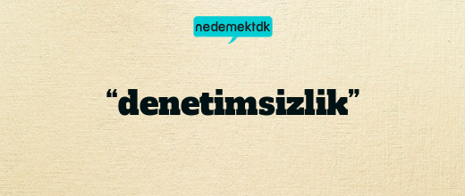 “denetimsizlik”