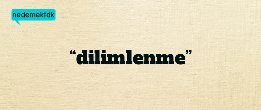 “dilimlenme”