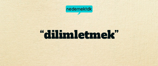 “dilimletmek”