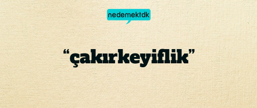 “çakırkeyiflik”