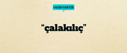 “çalakılıç”