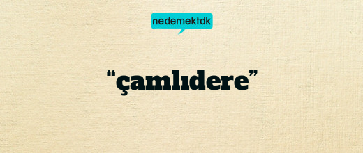 “çamlıdere”