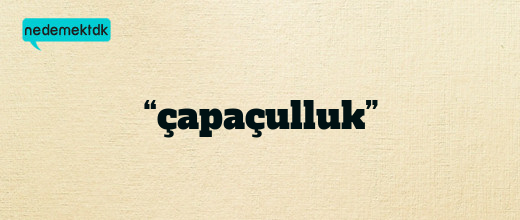 “çapaçulluk”