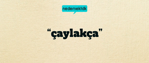 “çaylakça”