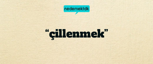 “çillenmek”