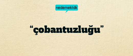 “çobantuzluğu”