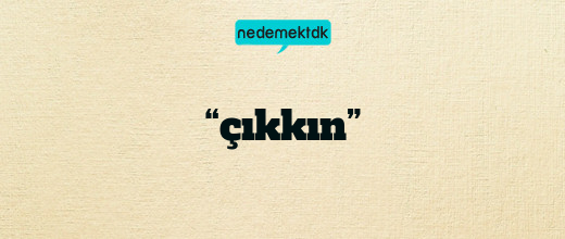 “çıkkın”