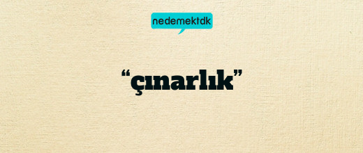 “çınarlık”