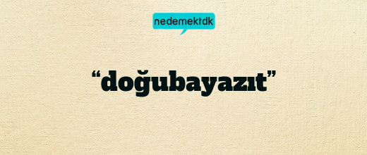 “doğubayazıt”