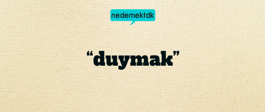 “duymak”