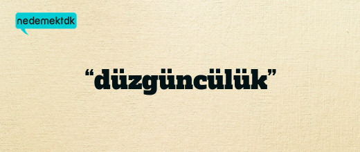 “düzgüncülük”